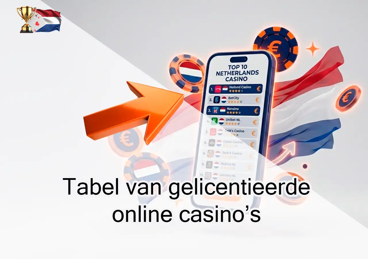 Tabel met gelicentieerde online casino’s